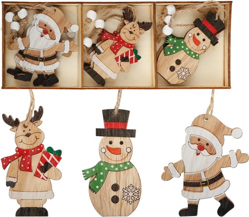 9pcs christmas tree wooden - 9pcs,