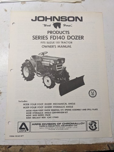 Johnson workhorse fd140 dozer - workhorse,