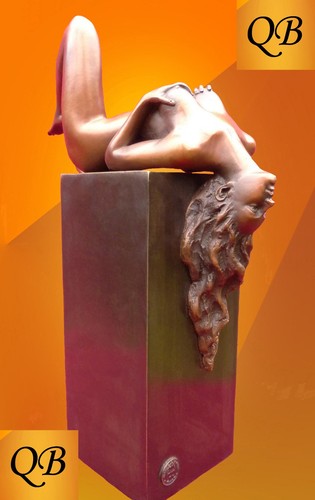 Bronze figurine nude sculpture - bronze,