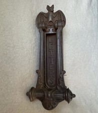 Victorian A Kenrick 422 Gothic Bat Cast Iron Door Knocker Letter Box & Handles