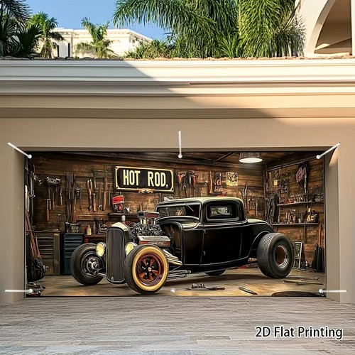 Hot rod vintage car garage - rod,