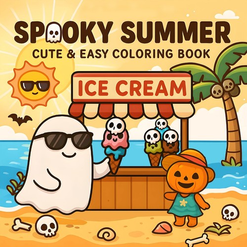 Spooky summer colouring book - summer,