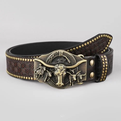 Men western cowboy belt - men's,