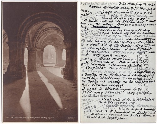 Kirkstall abbey leeds rppc - leeds,