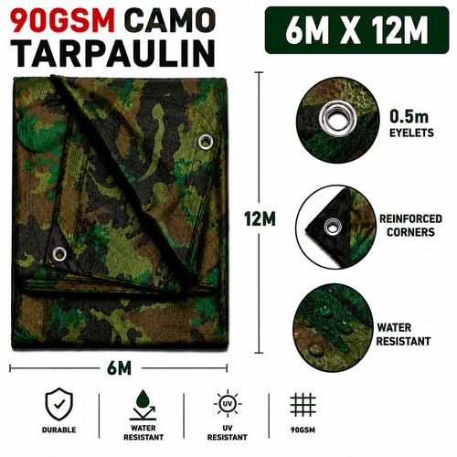 Camouflage tarpaulin 12m - 6m,