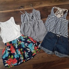 Ladies Clothes Bundle Job Lot - Primark Hollister New Look Skirt Vests shorts XS