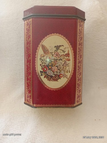 Vintage tea tin 160mm 100mm - vintage,