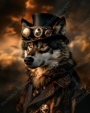 Steampunk Wolf Art Print - 3