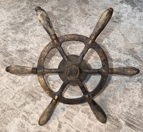 Vintage nautical ship wheel - nautical,