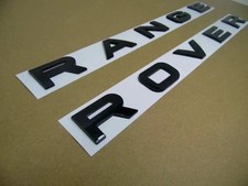 2X Gloss Black Front And Back Range Rover Badge Emblem High Quality Lettering