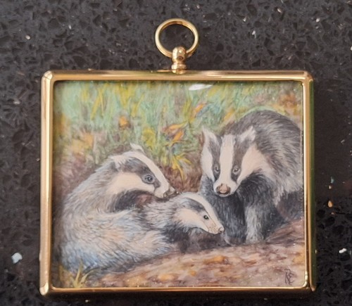 Badgers miniature painting - badgers,