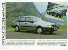 Volvo 440 1988-1989 UK Market Preview Single Sheet Brochure GL, GLE, GLT & Turbo