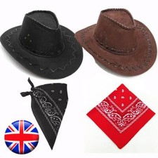 COWBOY HAT AND BANDANA WILD WESTERN FANCY DRESS COSTUME ACCESSORY