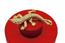 VTG PIN BROOCH SWAROVSKI LIZARD ARTICULATED LEGS SIGNED SWAN CRYSTALS JEWELRY