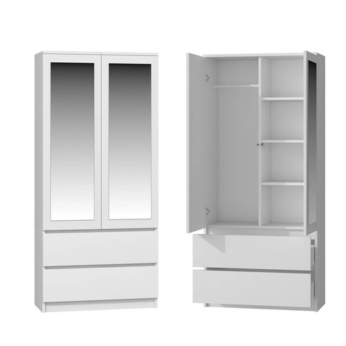 Modern white wardrobe - wardrobe, 2