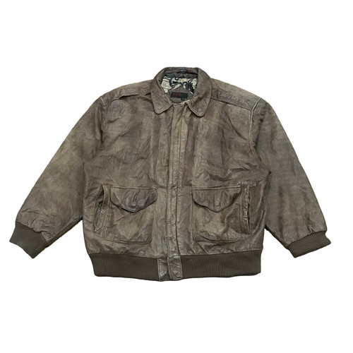 Vintage leather bomber jacket - vintage,