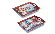 Pack of 2 Wooden Lap Trays -
