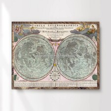 Moon Map Vintage Lunar Chart