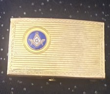 Belt clip With Square & Compasses symbol Freemasons 575 Stamp 14 K Gold 12.2g