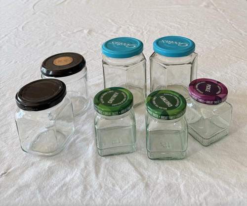 Collection clear glass jars - of,