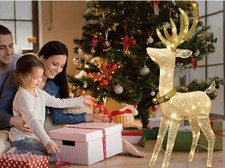 Christmas Reindeer Light up Deer Decorations Warm White LED Twinkling Reindeer