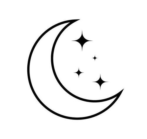 Vinyl moon and stars - vinyl, decal