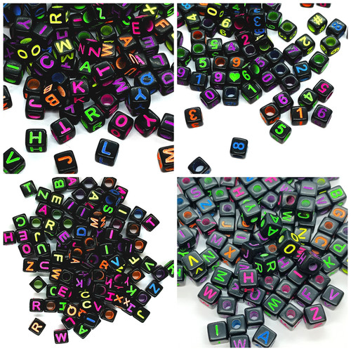 Black cube acrylic alphabet - alphabet, or