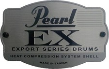Pearl 'EX Export' type vinyl shell badge/decals (with screw dots) - THREE COPIES