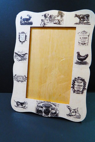 Wooden picture frame with - picture,