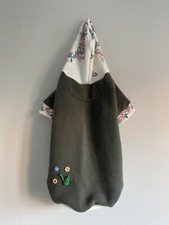 Green Floral Garden Dog Hoodie Size Medium Cocker Spaniel Upcycled Dog Clothing