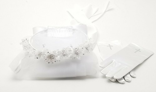 White communion head piece - communion,