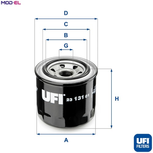 Oil filter 131 for - filter, 23.131.01