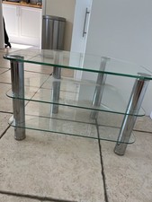 John Lewis TV Stand Clear Glass Table Stand Unit 