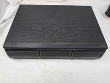 Retro Black Ash Wood Cassette Storage Case 3 Draw Box Holds 36 Cassettes Tapes