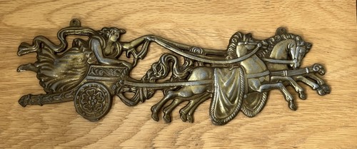 Vintage chariot horses brass - vintage,