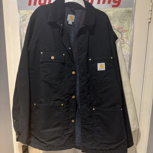 Carhartt black lined chore - black,
