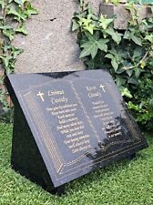  Personalised  Granite Open Book Bible Memorial Slanted Grave Plaque Headstone