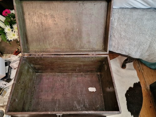 Antique wooden ottoman storage - antique,