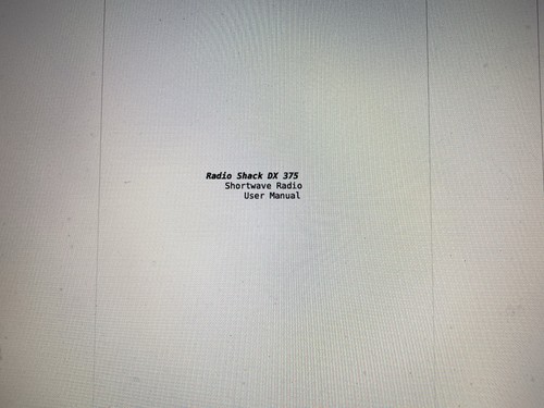 Realistic 375 user manual - dx-375,
