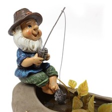 Garden gnome statue fishing - garden,
