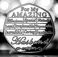 My AMAZING HUSBAND 'Happy Valentine's Day' Silver Commemorative. Gift/Present