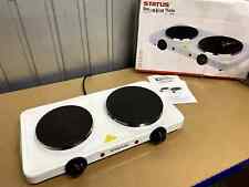 STATUS Colorao Double Hot Plate | 2500W White Electric Stove Stainless Steel 