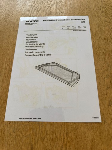 Genuine volvo c70 wind - genuine,