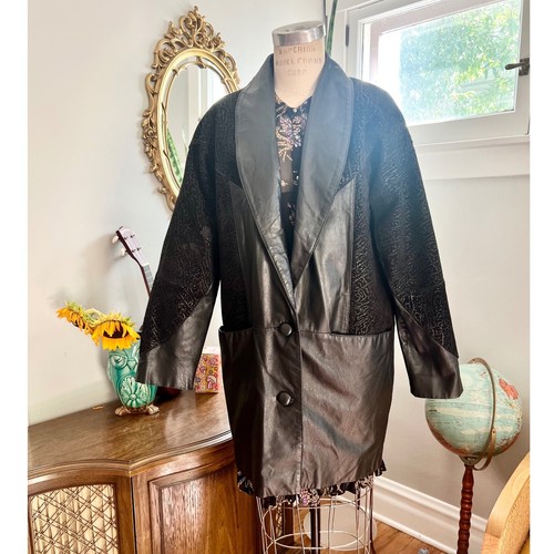 Vintage 1980s leather - 1980s, coat