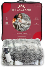 Hygge Days Electric Blanket – Heated Throw - Fallow Deer Print, Luxury Faux Fur,