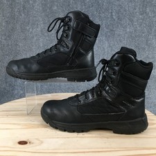 Bates Boots Mens 10.5M Black 5 Inch Tactical Military Combat Leather Lace Up Zip