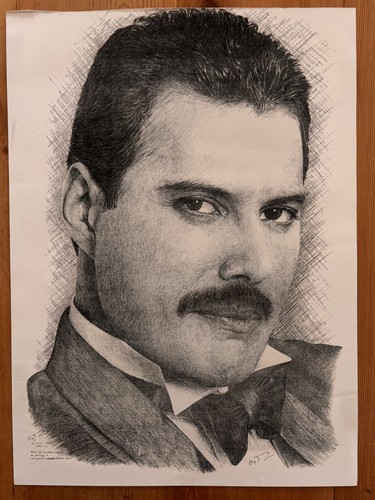 Freddie mercury pencil drawing - freddie,