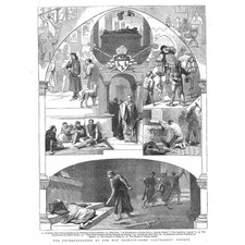 CANTERBURY Visions of Historical scenes from the City - Antique Print 1883