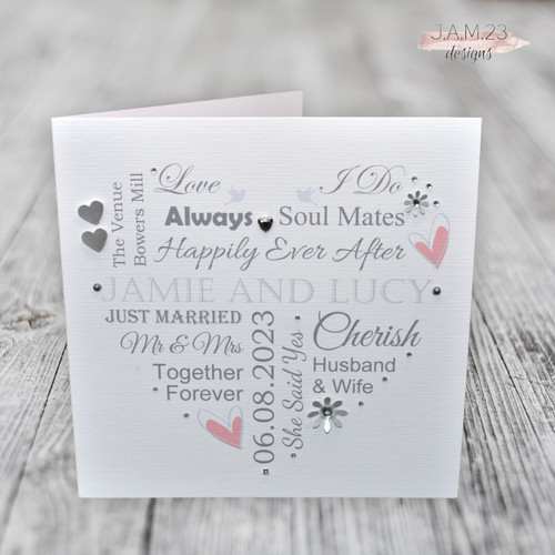 Personalised wedding day card - wedding,