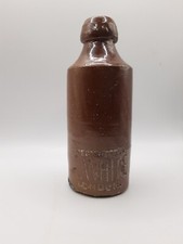 White stoneware bottle - stoneware,